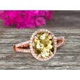 thumbnail image 3 of 8x6mm Oval Cut 10k Rose Gold Champagne Diamond Moissanite Halo Engagement Ring With 2.25 Carat Split Shank, 3 of 5