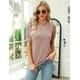 thumbnail image 4 of Blusa Manga Corta Abullonada Para Mujer Camiseta Ajustada, 4 of 6