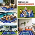 thumbnail image 4 of Turtle Navy Blue Outdoor Rug for Patio/Deck/Porch, Non-Slip Large Area Rug 5 x 7 Ft, Coastal Starfish Coral Ocean Stripes Indoor Outdoor Rugs Washable Area Rugs, Reversible Camping Rug Carpet Runner, 4 of 8