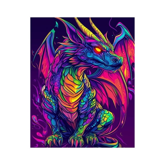 Paint by Numbers Kit for Adults, Colorful Dragon Mythical Creature Paint by Numbers, Easy Paint by Numbers Kit for Adults Beginner, DIY Adult Paint by Number Kits on Canvas, 12x16in Home Decor