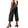 thumbnail image 3 of Rhuody Women Summer Pants Staight Leg Empire Waist Solid Color Shorts For Gym Workout Classic Bottoms Xl Grey, 3 of 5