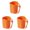 Orange*3, variant on 2PC Orange Plastic Mouthwash Cup with Toothbrush Slot - Portable Bathroom Rinse Mug with Handle