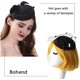 thumbnail image 3 of Tocado estilo años 20 con pinza para el pelo y velo de malla para mujeres y niñas, color negro, 3 of 5