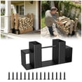 thumbnail image 1 of BotaniNest Support de Bois de Chauffage Réglable, Étagère de Rangement en Acier Robuste, Support de Bois de Chauffage Extensible pour Foyer Intérieur/extérieur, Patio et Organisation de Cour Arrière, 1 of 7