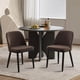 thumbnail image 1 of Set of 2 gris fabric dining sillas con forrado cushions, natural wood legs, y an ergonomic curved back para the kitchen, 1 of 8