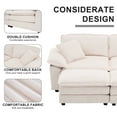 thumbnail image 6 of Modern Corduroy Convertible Sofa Loveseat, 2 Seaters Small Couch Love Seat With Movable Ottomans and Pillows For Living Room Apartment Bedroom, 6 of 12