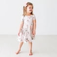 thumbnail image 3 of Vestido elegante con forma de cacahuete, vintage, rosa y rosa en espiral para niñas de 3 a 4 años, 3 of 6