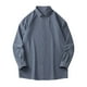 thumbnail image 2 of Blusa y camisa de manga larga con cuello vuelto para hombre, moda de color liso, informal, versátil, con solapa y botones, abrigo de poliéster de manga larga para hombre, 2 of 3