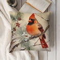 thumbnail image 3 of SHANXI Pillow Covers Watercolor Ink Painting Sitting on The Tree Green Leaves Linen Throw Pillow Cushion Cover Decorative Pillows Pillow Case 22x22in, 3 of 5