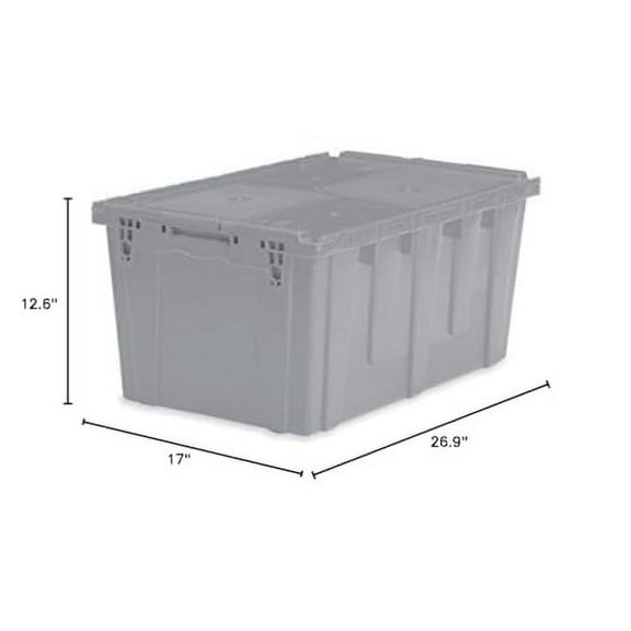 Extra Large Storage Tote with Lid 26.9" L x 17" W x 12.6" H - Gray