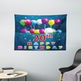 thumbnail image 1 of 20th Birthday Decorations Tapestry, Sweet 20 Birthday Party with Colorful Balloons on Blue Backdrop, Wall Hanging for Bedroom Living Room Dorm Decor, 60W X 40L Inches, Multicolor, by Ambesonne, 1 of 2