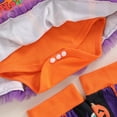 thumbnail image 5 of Newborn Baby Girls My First Halloween Outfits Pumpkin Ghost Romper Tutu Dress and Cute Headband Leg Warmer Set, 5 of 8