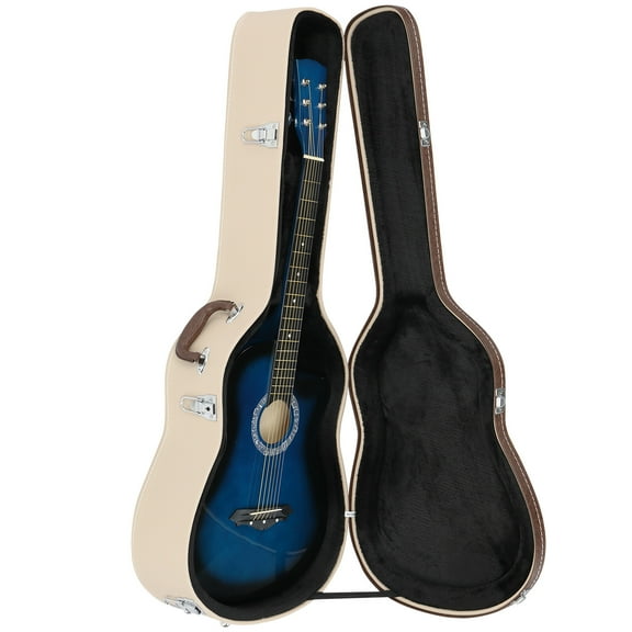 Yescom Acoustic Guitar Case Hard Dreadnought 41 Inch Carrying Wooden Hardshell with Lock for Airline Travel