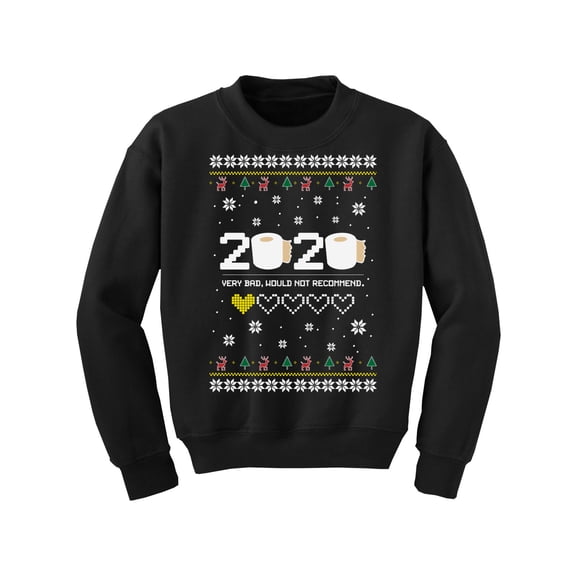 Christmas 2020 Sweater for Girls Boys Funny Toilet Paper Merry Xmas Christmas Youth Sweatshirt 2020 Very Bad Would Not Recommend Sweater for Kids