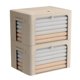 thumbnail image 1 of Paquete De 2 Contenedores De Almacenamiento Con Ventana Transparente, Cajas De Almacenamiento De Tela Plegables Para Ropa, Juego De Organizador Apilable Con Asas De Transporte (Beige 22L 15,7X 11,8X 7, 1 of 5