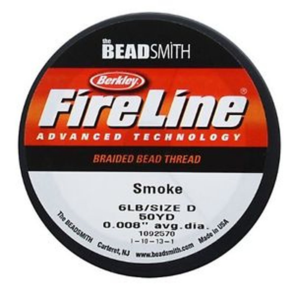 6lb FireLine Braided Bead Thread .006" .15mm Smoke Grey