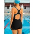 thumbnail image 4 of Attraco Women's One-piece Sports Swimsuit Color Block Water Aerobic Swimwear Bathing Suit, 4 of 7