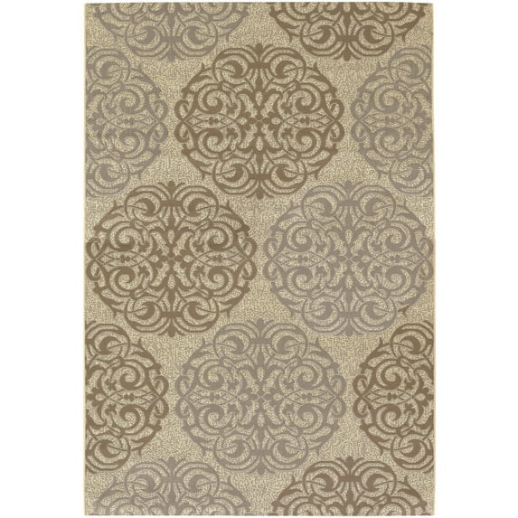 Couristan 3089-1791 Five Seasons Montecito Indoor/Outdoor Area Rug - Cream/Coral Red