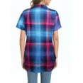 Fantaslook Short Sleeve Womens Button Down Shirts Casual Plaid Blouses