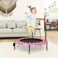 thumbnail image 2 of Gymax 36'' Mini Toddler Trampoline w/ LED Bluetooth Speaker Detachable Handle Kids Gifts Pink, 2 of 9