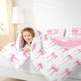 thumbnail image 3 of Erosebridal Girls D Personalized Initial Full Size Comforter Sets 3 Pieces,Teens Kawaii Pink Bowknot Bedding Sets,Pink Reversible, 3 of 6