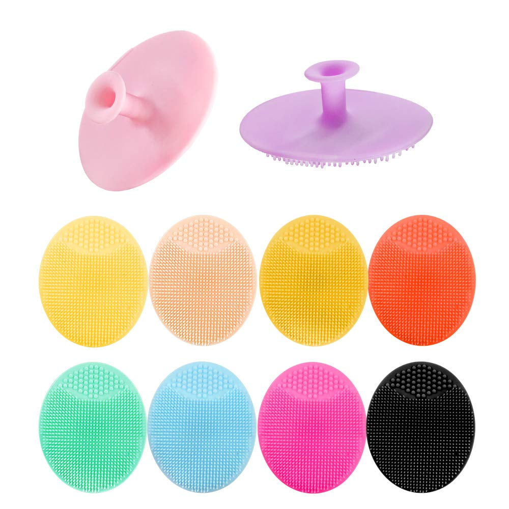 10PCS Silicone Facial Cleansing Brush,Super Soft Face Scrub Clean Brush, Acne Blackheads Removing Handheld Face Scrubber,For Sensitive, Delicate, Dry Skin