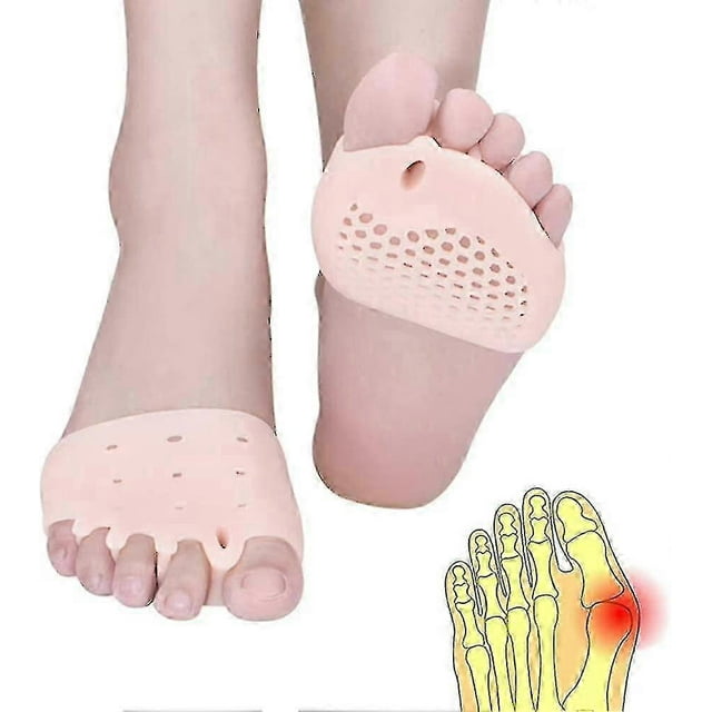 Metatarsal Pads, Metatarsal Cushion Toe Separators, New Material, (2 Pair Nude), Breathable Soft Gel, Toe Spacers, Forefoot Pads, Great For Blisters