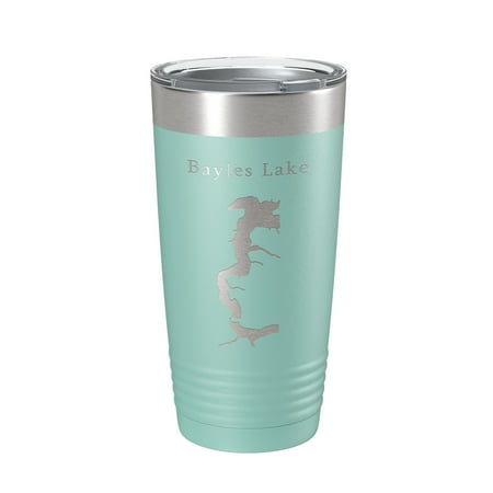 

Bayles Lake Map Tumbler Travel Mug Insulated Laser Engraved Coffee Cup Illinois 20 oz Teal