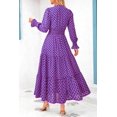 thumbnail image 2 of Vestido PRETTYGARDEN 2025 Otoño Maxi Azul y Rosa con Escote en V y Mangas Largas, 2 of 5