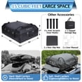 thumbnail image 7 of Rooftop Cargo Carrier Bag，15 Cubic Feet Heavy Duty Waterproof Rooftop Car Bag,Fits for All Cars with/Without Rack,8 Door Hooks,Storage Bag (15 Cubic Feet), 7 of 7