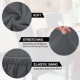 thumbnail image 6 of PiccoCasa Plush Stretch Velvet Removable Chair Cover, M, Dark Gray, 2pcs, 6 of 8