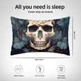 thumbnail image 4 of KLL Vintage Leaf Flower Skull Pattern Silk Pillowcase for Hair and Skin Standard Size 20"X 30" Soft Breathable Pillow Covers for Sleeping, 4 of 6