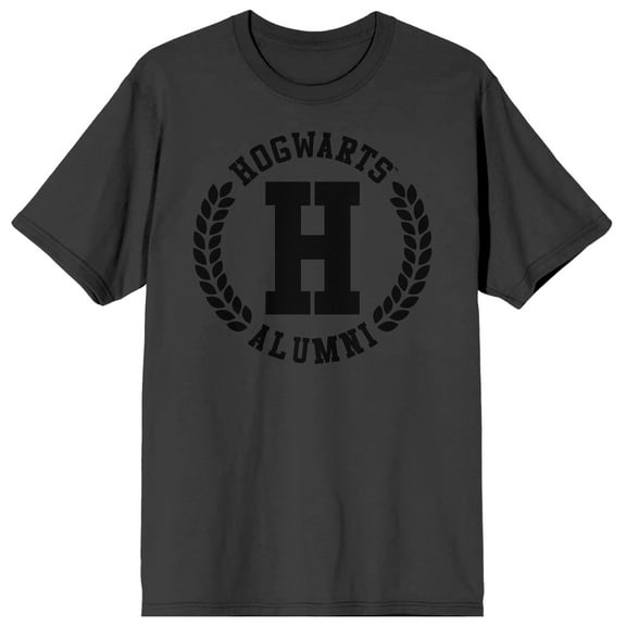 Hogwarts Alumni Collegiate Style Mens Charcoal Graphic Tee - S