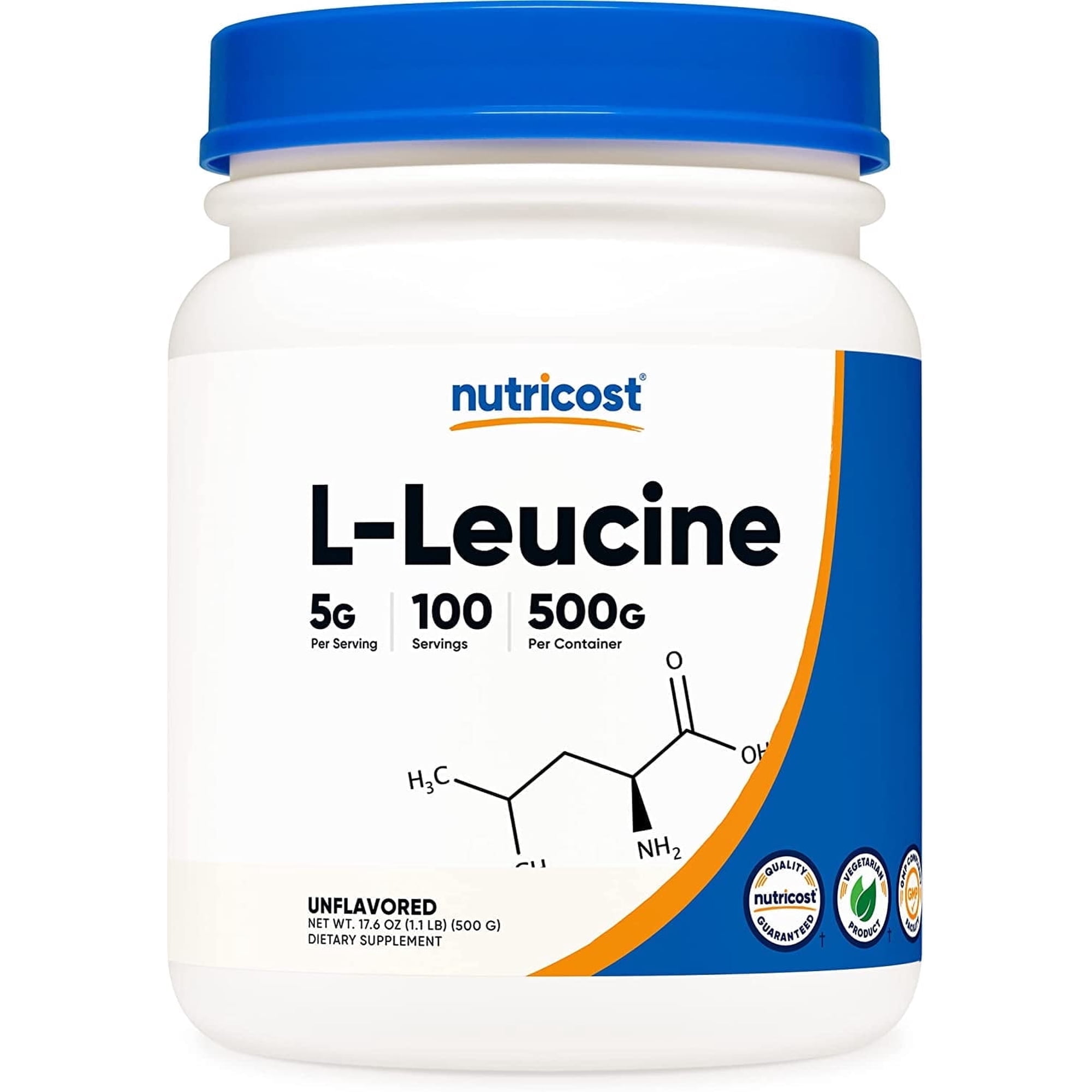 Nutricost Pure L-Leucine Powder 500 Grams - Vegetarian Supplement