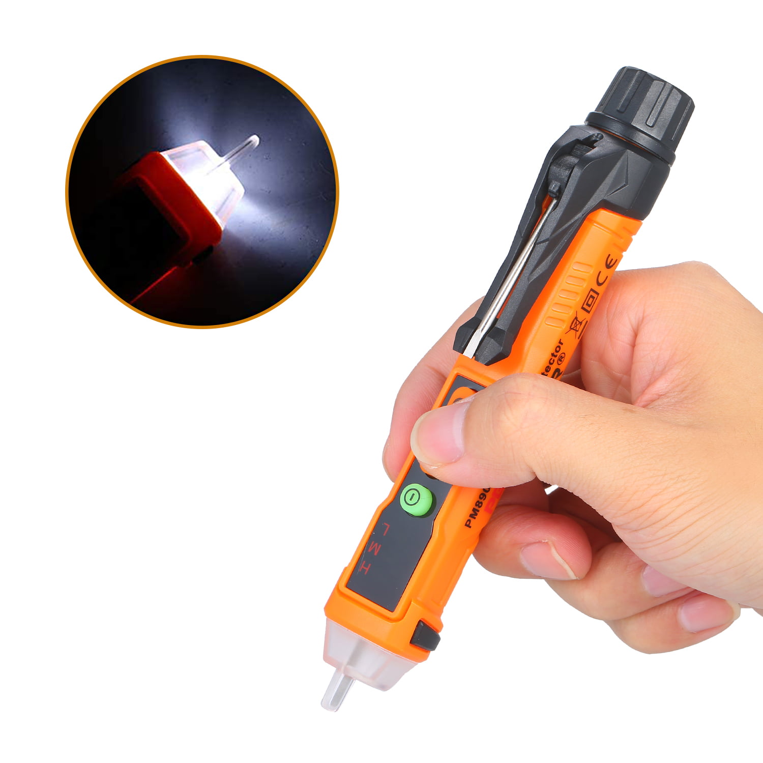 PEAKMETER Electrical Tester Pen Non-Contact AC Voltage Detector & Socket Tester 