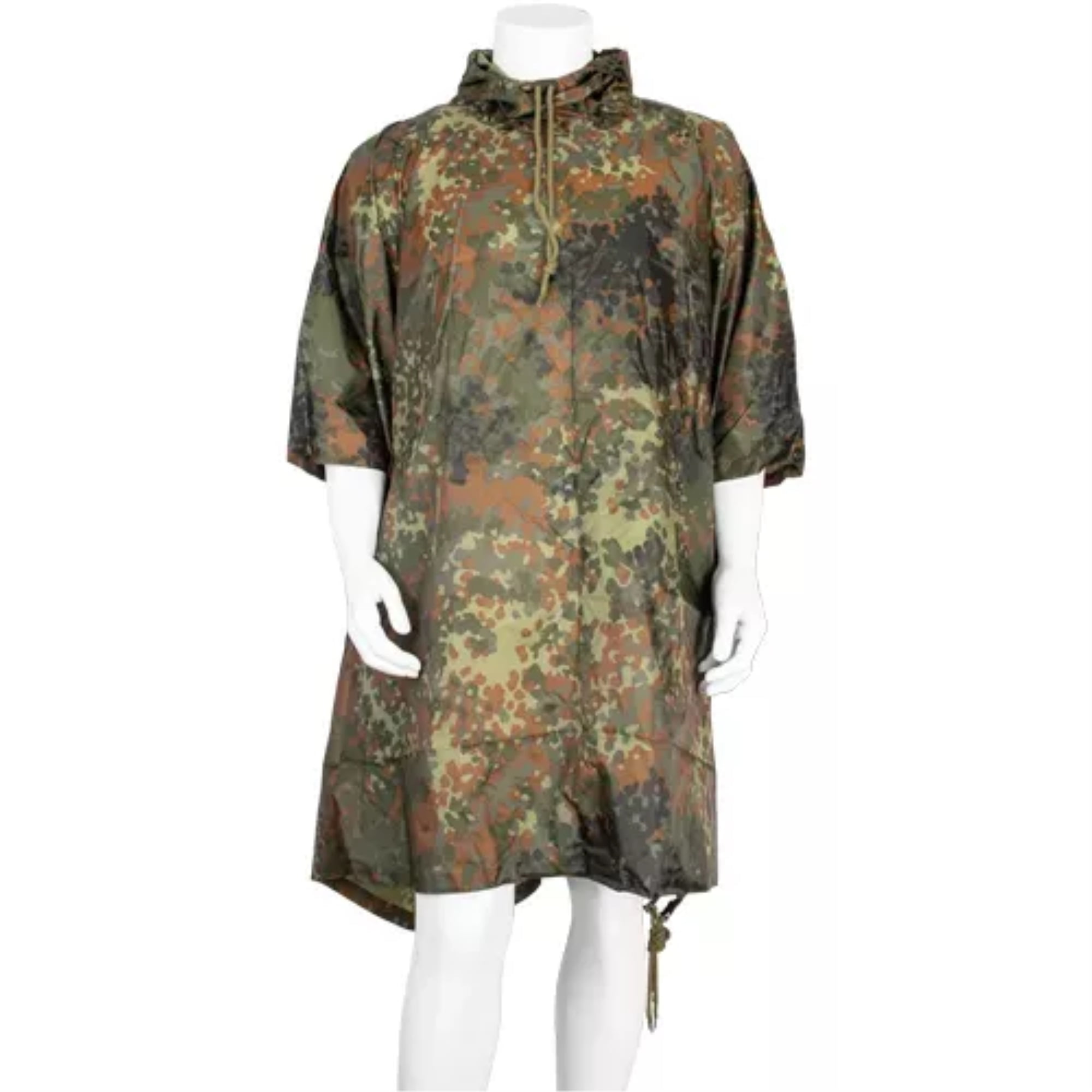 Lightweight Ripstop Flecktarn Camouflage Roughly measures  87" x 59" Poncho 