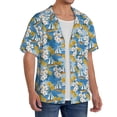 thumbnail image 2 of Pofeuu Flower and Sail Boat Print Mens Casual Short Sleeve Shirts Beach Summer Spread Collar Pocket Tops Men's Casual Short-sleeved Shirt-Medium, 2 of 5