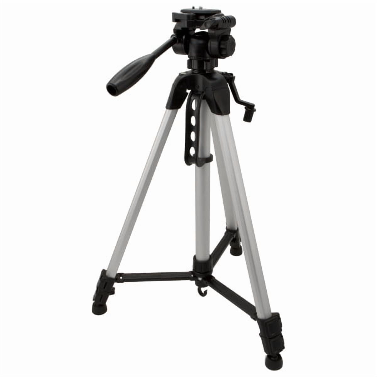 GPX 62 inch Tripod with Pan/Tilt, Quick Release and Slip Resistant feet, TPD627S, Silver