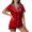 Wine, variant on UAMVSH Christmas Pajamas for Women 2 Piece Outfits Button Down T-Shirts and Shorts Satin Pj Set Casual Color Block Sleepwear with Pocket