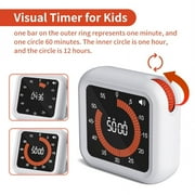 VOCOO Visual Timer, Max 11H 59M Digital Timer Countdown Count-up, Clear VA Display, Magnetic Time Management Tool for Home, School, or Work White
