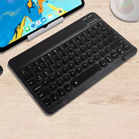 Oggfader Keyboards for Computers Portable Wireless Bluetooth 5.0 7 Colors Backlit Keyboard in for Android Black