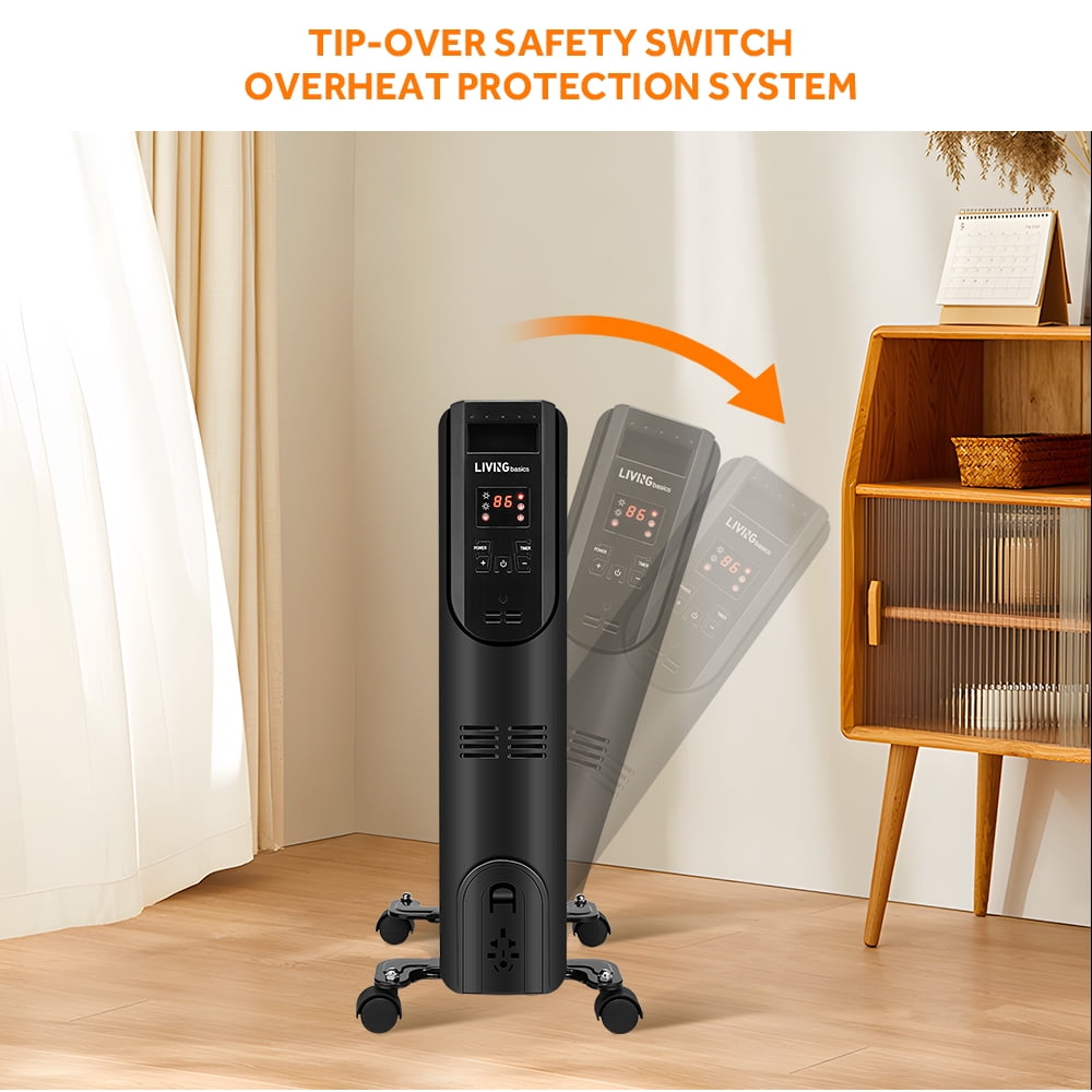 Electric 1500W Oil Filled Radiator Heater,Adjustable Thermostat 3 Heat  Setting and Overheating Protection, Full Room Quiet | Walmart Canada