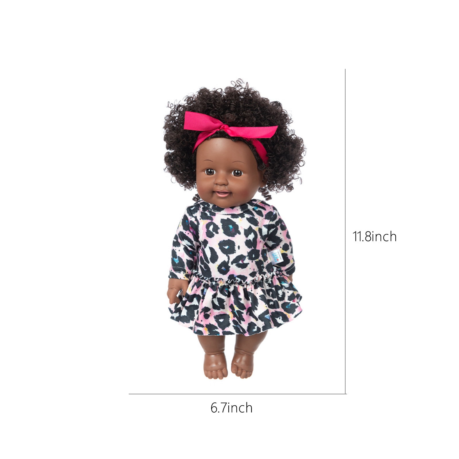 Twfbrm 12 in Lifelike Silicone Vinyl Reborn Baby Dolls, African American Baby Black Dolls, Give for Kids & Girl Birthday Gift,African Black Dolls, Baby Toys for Toddler Aged 1 2 3 4 on Clearance-Black