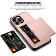 thumbnail image 2 of iPhone 14 Pro Max Case with Card Holder Heavy Duty Protective Dual Layer Shockproof Hidden Card Slot Slim Wallet Case for iPhone 14 Pro Max for Women&Men(Rose Gold), 2 of 14