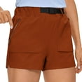 thumbnail image 2 of Xixinqiwan Women's Cargo Work Shorts Solid Color Classic Chino Short Cuffed High-Cut Shorts with Pockets, 2 of 8