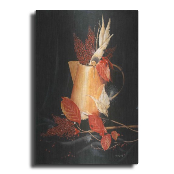 Luxe Metal Art 'Autumn' by Cecile Baird, Metal Wall Art, 12"x16"