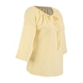 thumbnail image 3 of Blusa George para Mujer, Manga Ranglan con Plisado en Escote con Jareta Amarillo Talla CH, 3 of 4