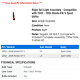 thumbnail image 2 of Right Tail Light Assembly - Compatible with 2002 - 2004 Honda CR-V Sport Utility 2003, 2 of 2