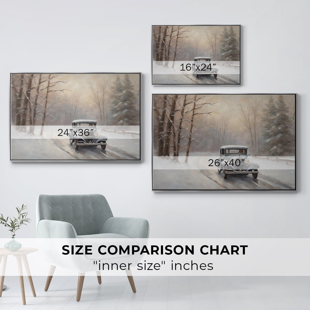 Vintage Landscape-CCIX By Wexford Home Framed in Silver Wood Gallery Wrapped Canvas 17 in. x 25 in.