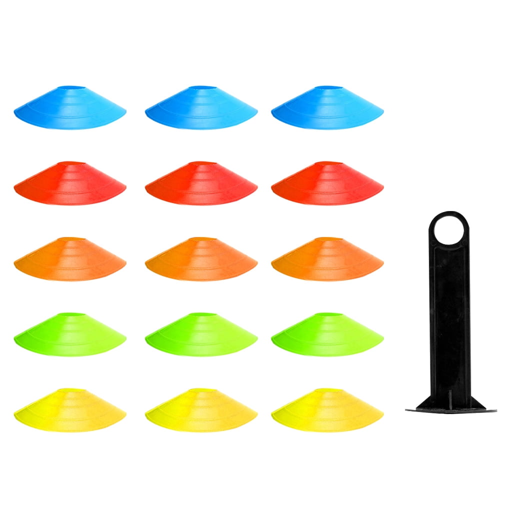 5x Multicoloured Training Cones Marker Discs Sports Running outdoor Accessories 